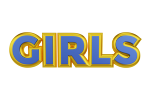 Girls 3d transparent text design png