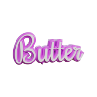 manteiga 3d transparente texto Projeto png