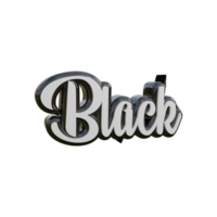 negro 3d transparente texto diseño png