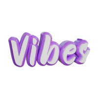 Vibes 3d transparent text design png