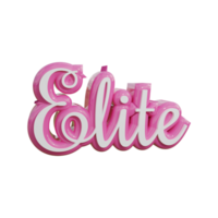 Elite 3d transparent text design png