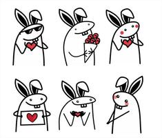 A set of flork Easter meme internet web vector