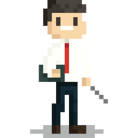 Pixel art cartoon professer character 2 png