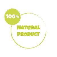100 percent natural product stiker, label, badge. Ecology icon. Stamp template for organic and eco friendly products. Vector illustration  isolated on white background