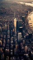 AI Generative Aerial view of New York Manhattan photo