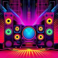 AI Generative DJ sound equipment at nightclubs and music festivals EDM future house music and so on photo