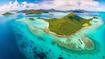 ai generativo Pentecostés isla Australia aéreo ver en un nublado día foto