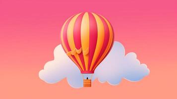 AI Generative hot air balloon flying in the sky  a symbol of freedom photo