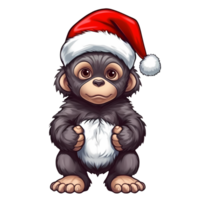 söt bebis gorilla santa claus ClipArt illustration ai generativ png