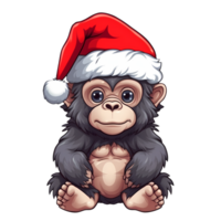 söt bebis gorilla santa claus ClipArt illustration ai generativ png