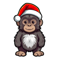 söt bebis gorilla santa claus ClipArt illustration ai generativ png