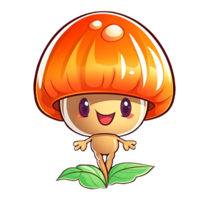 Cute Mushroom Clipart Illustration AI Generative png