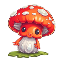 Cute Mushroom Clipart Illustration AI Generative png