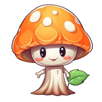 Cute Mushroom Clipart Illustration AI Generative png