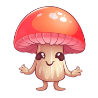 Cute Mushroom Clipart Illustration AI Generative png