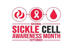 September is National Sickle Cell Awareness Month  background template. Holiday concept. background, banner, placard, card, and poster design template with text inscription and standard color. vector photo