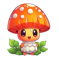 Cute Mushroom Clipart Illustration AI Generative png