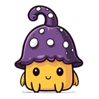 Cute Mushroom Halloween Clipart Illustration AI Generative png