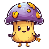 mignonne champignon Halloween clipart illustration ai génératif png