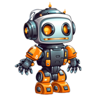 Cute Robot Halloween Clipart Illustration AI Generative png