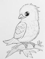 cute Bird for kids coloring page photo