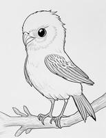 cute Bird for kids coloring page photo