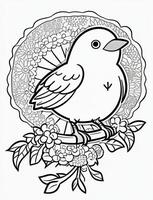 cute Bird for kids coloring page photo