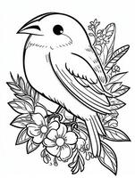 cute Bird for kids coloring page photo