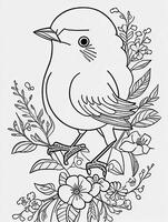 cute Bird for kids coloring page photo