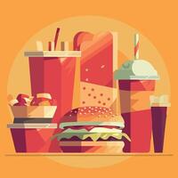 Fast Food flat Vector illustration