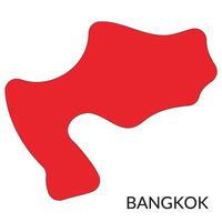 Bangkok ciudad mapa en rojo color vector