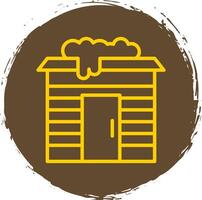 Snowy cabin Vector Icon Design