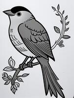 cute Bird for kids coloring page photo