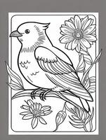 cute Bird for kids coloring page photo