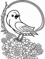 cute Bird for kids coloring page photo