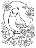 cute Bird for kids coloring page photo