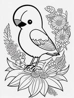 cute Bird for kids coloring page photo