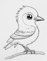 cute Bird for kids coloring page photo