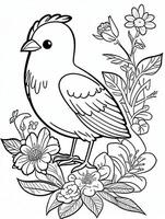 cute Bird for kids coloring page photo