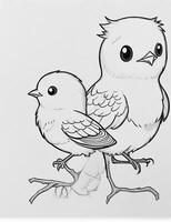 cute Bird for kids coloring page photo