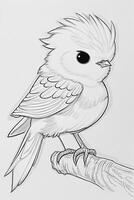 cute Bird for kids coloring page photo