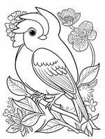 cute Bird for kids coloring page photo