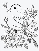 cute Bird for kids coloring page photo