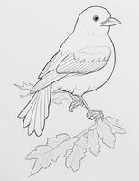 cute Bird for kids coloring page photo