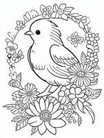 cute Bird for kids coloring page photo