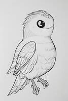 cute Bird for kids coloring page photo