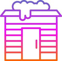 Snowy cabin Vector Icon Design