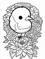 cute Bird for kids coloring page photo