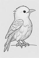 cute Bird for kids coloring page photo