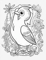 cute Bird for kids coloring page photo